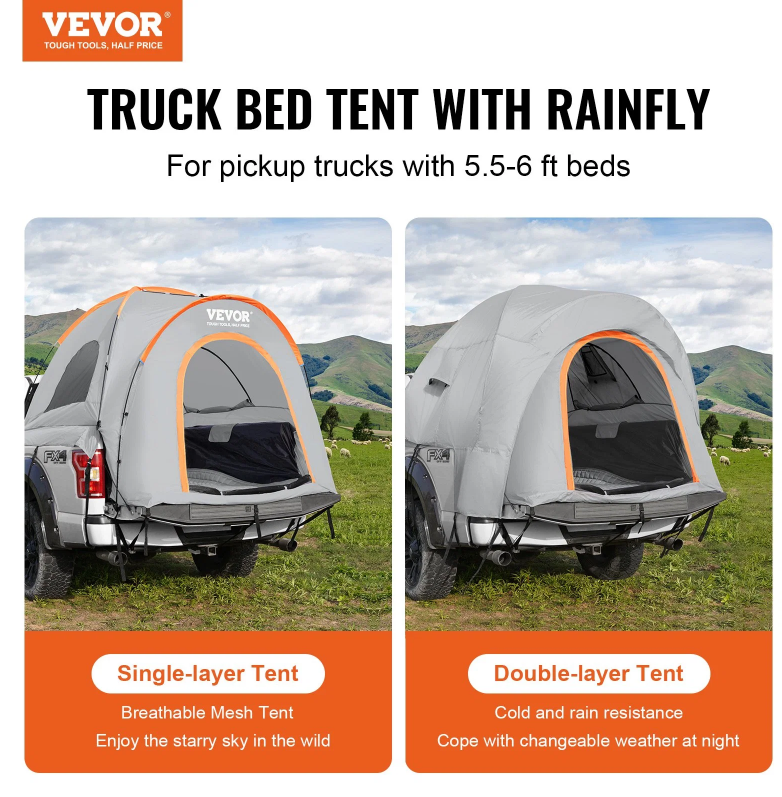 Pickup Truck Bed Tent (5.5–6 ft)