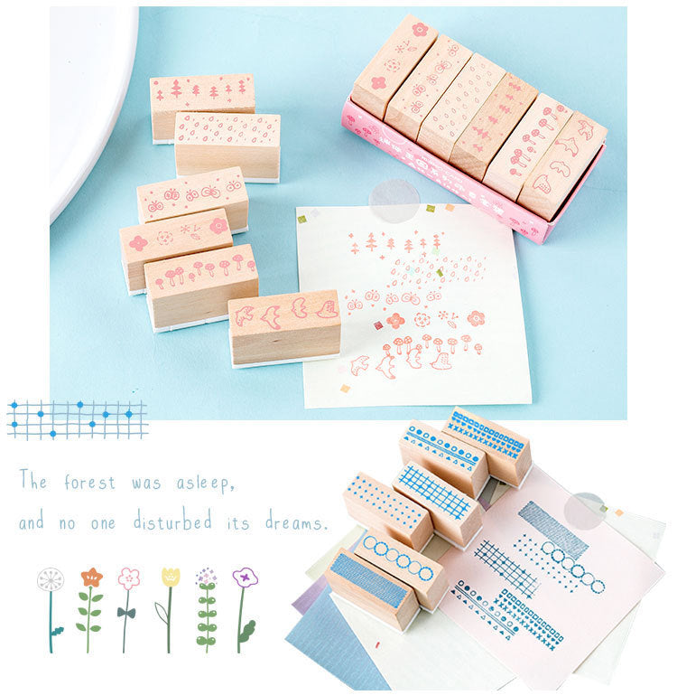 Mini Kingdom Wooden Stamp Set (6 pcs)