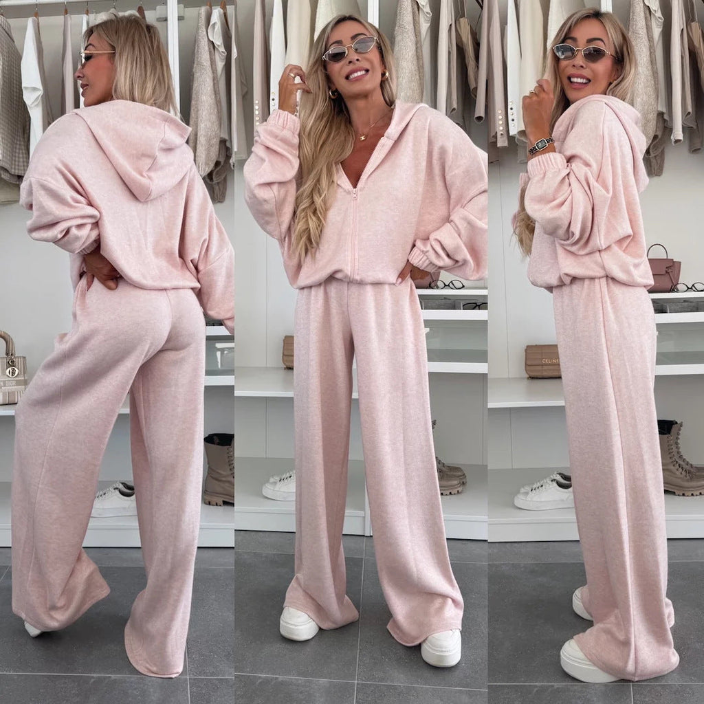 Women's Elastic Pants Two-Piece Set