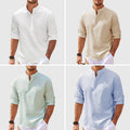 Men's Band-Collar Casual Shirt