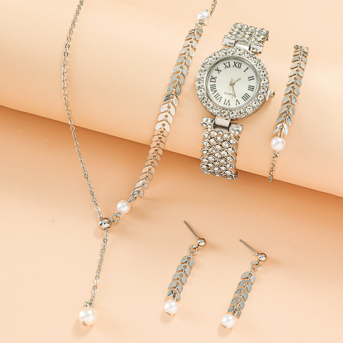 Rhinestone Watch & Jewelry Gift Set