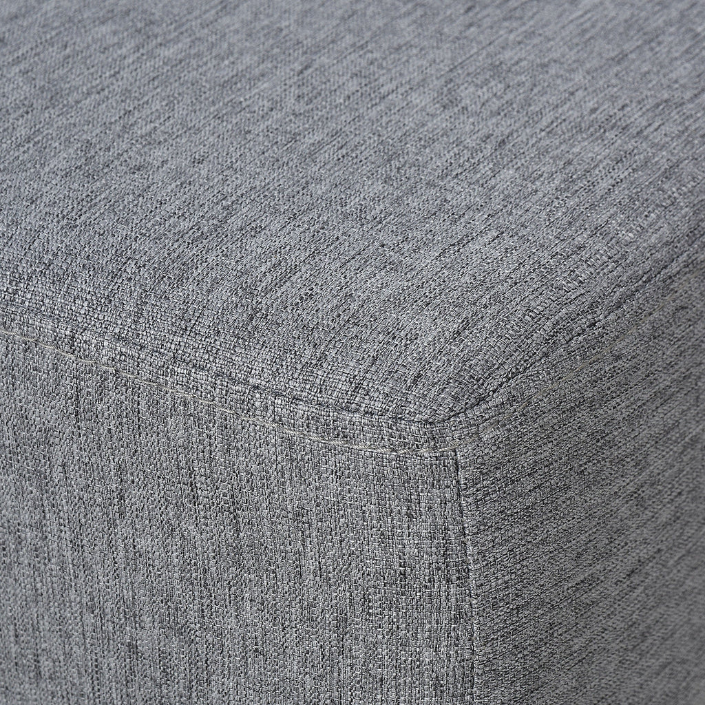 Linen Cube Ottoman Pouf