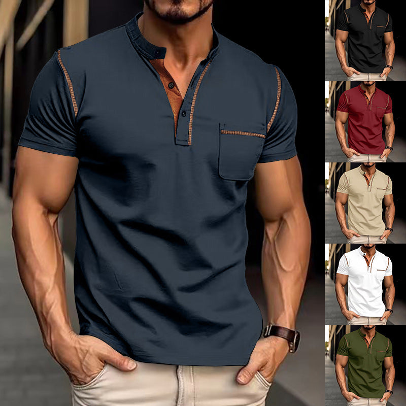 Men's Knit Henley Polo