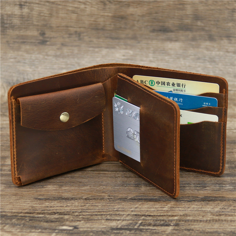 Men's Crazy Horse Leather Card Wallet