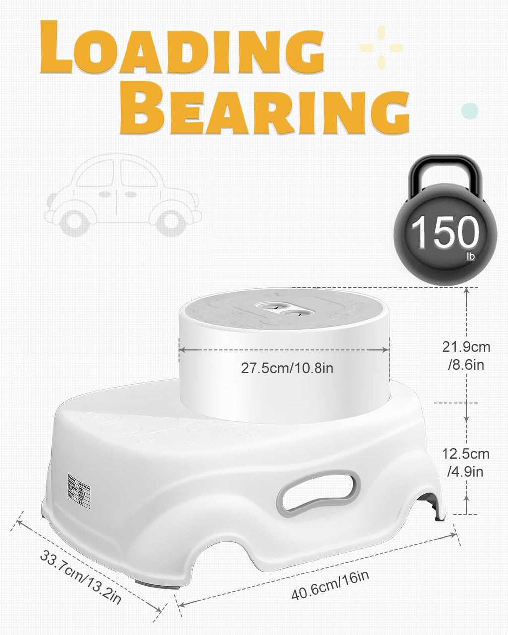 Padded 2-Step Folding Stool