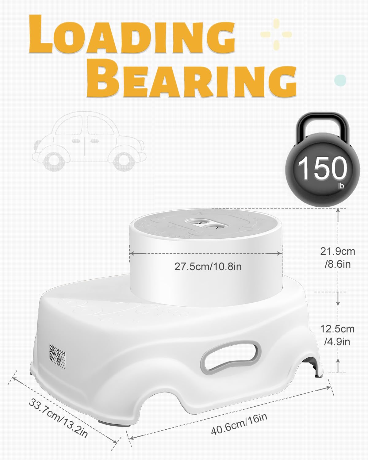 Padded 2-Step Folding Stool
