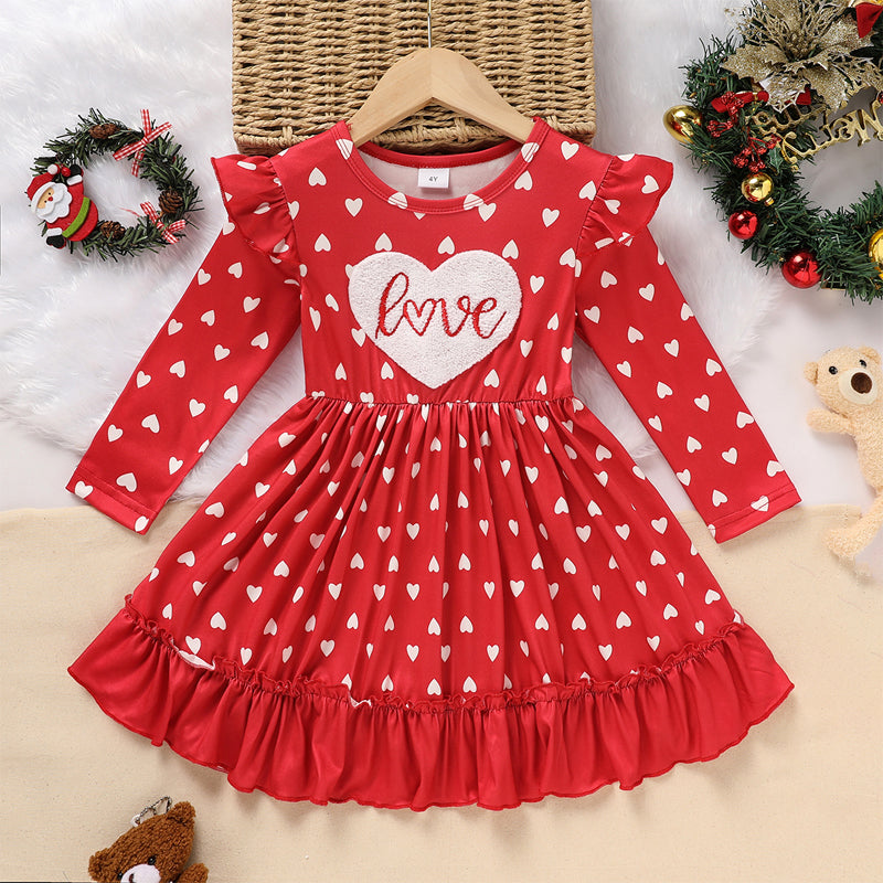 Toddler "LOVE" Embroidered Heart Dress