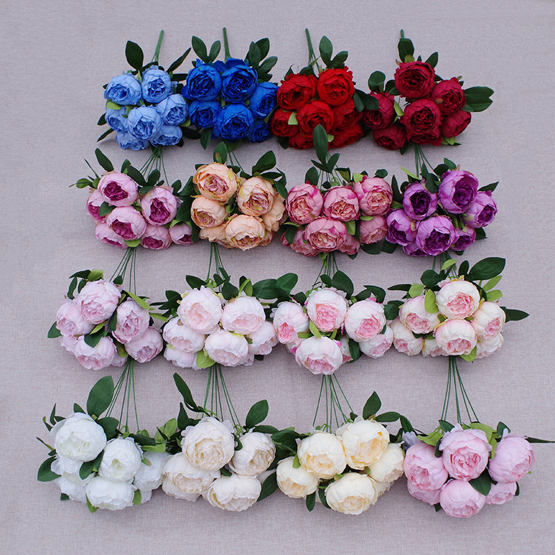7-Head Silk Peony Stem