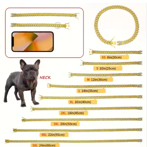Rhinestone Chain Pet Collar