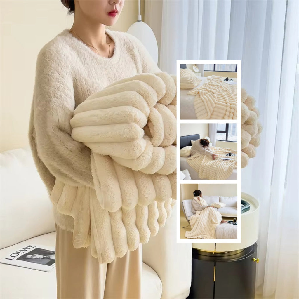 Bubble Faux Fur Throw Blanket