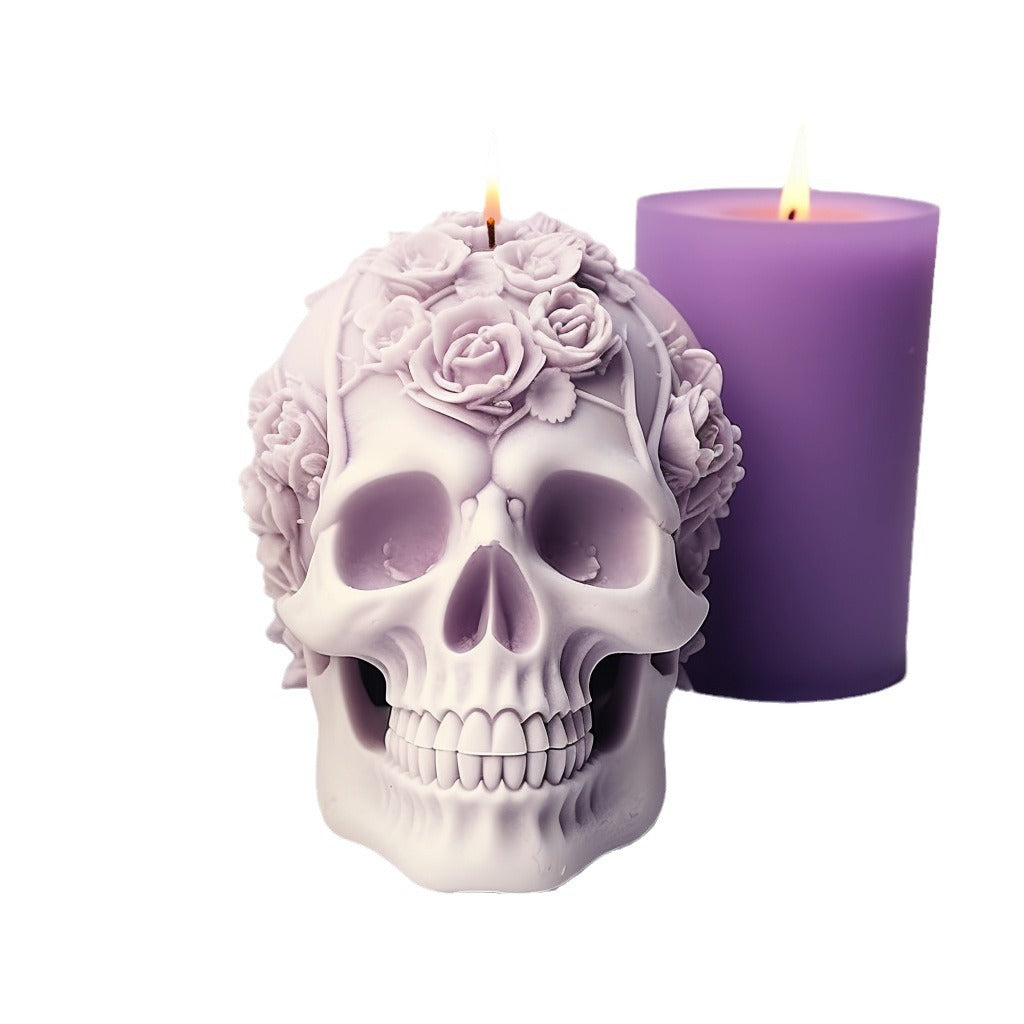 Rose Skull Candle Mold