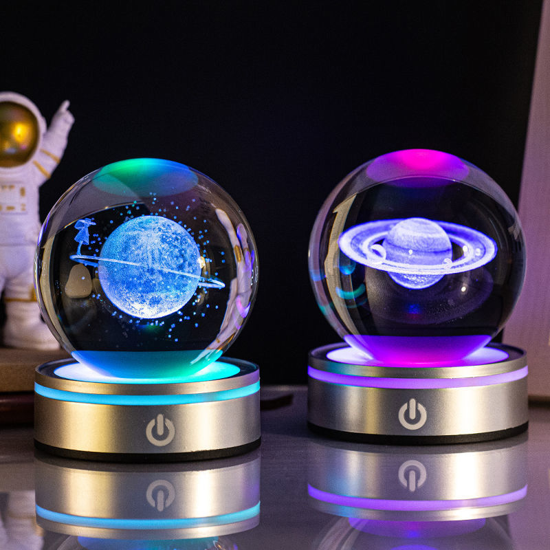 3D Engraved Crystal Ball Night Light