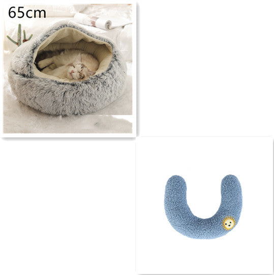 2-in-1 Plush Pet Bed & Cave