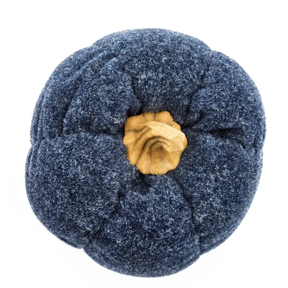 Blue Fabric Pumpkins (Set of 3)