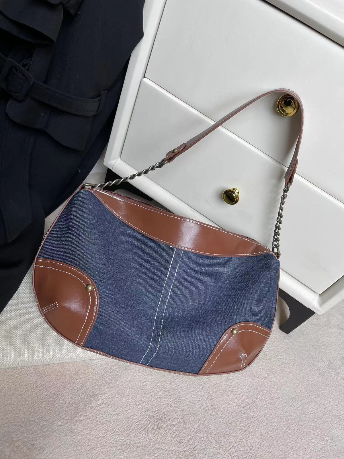 Denim Dumpling Shoulder Bag