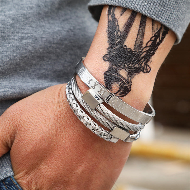 Roman Numeral Bangle Set