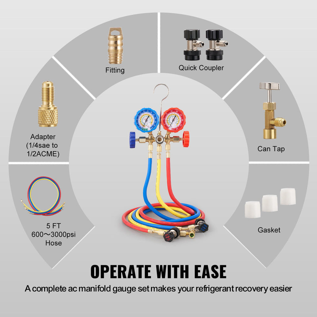 3-Way AC Manifold Gauge Set