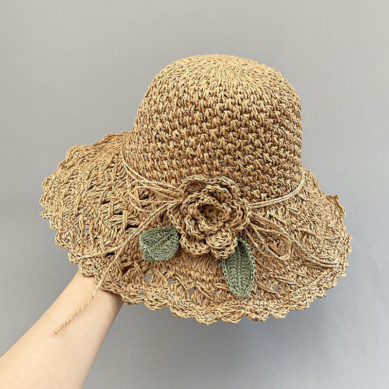 Woven Flower Straw Sun Hat