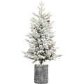 4.5 ft Pre-Lit Flocked Basin Tree