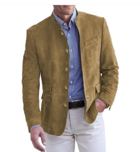 Men's Stand-Collar Casual Blazer