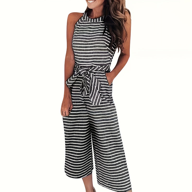 Striped Wide-Leg Jumpsuit