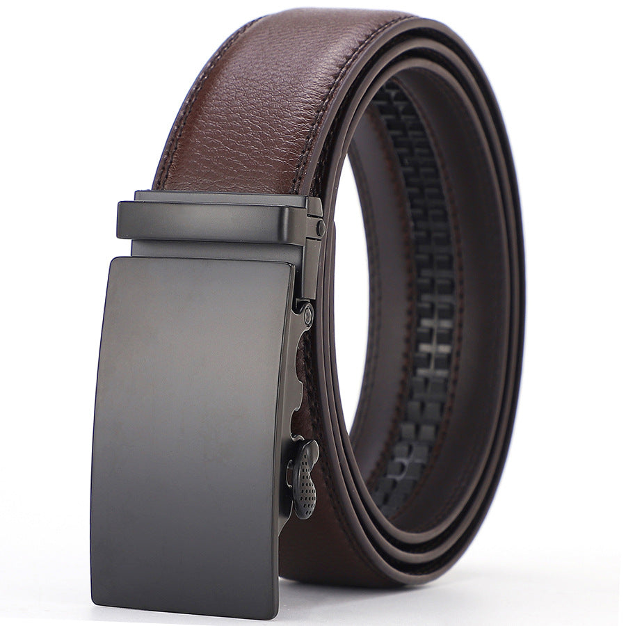 Men's Leather Belt with Automatic Buckle