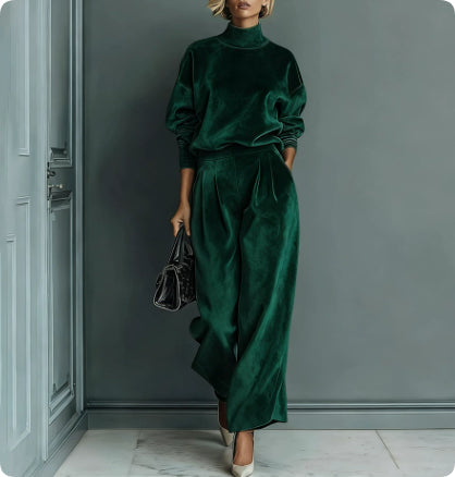 High-Neck Zip Tracksuit Set