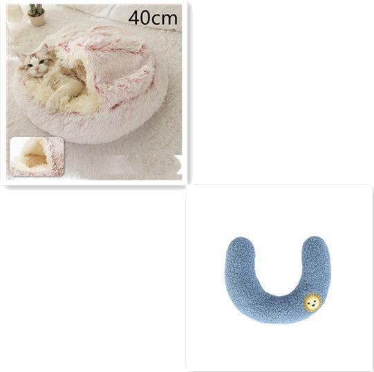 2-in-1 Plush Pet Bed & Cave