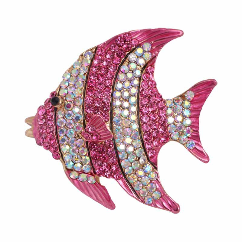 Rhinestone Fish Brooch