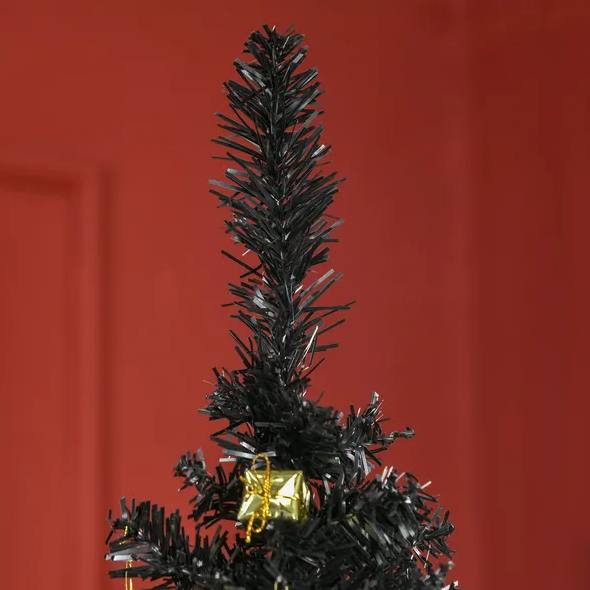 6 ft Black Pencil Christmas Tree