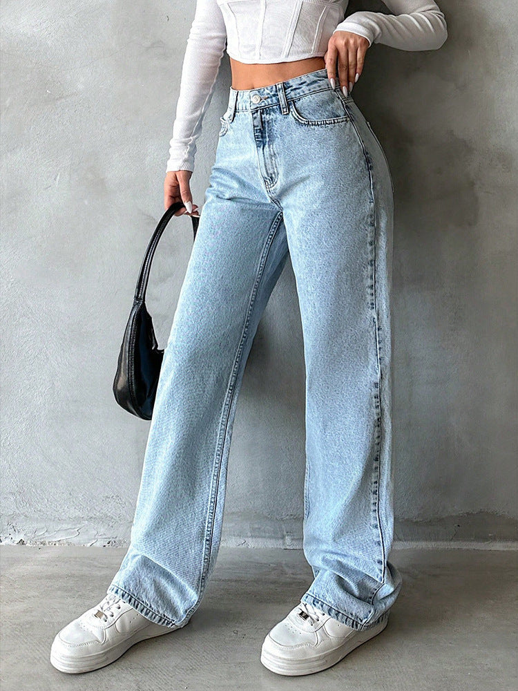High-Waist Straight Jeans