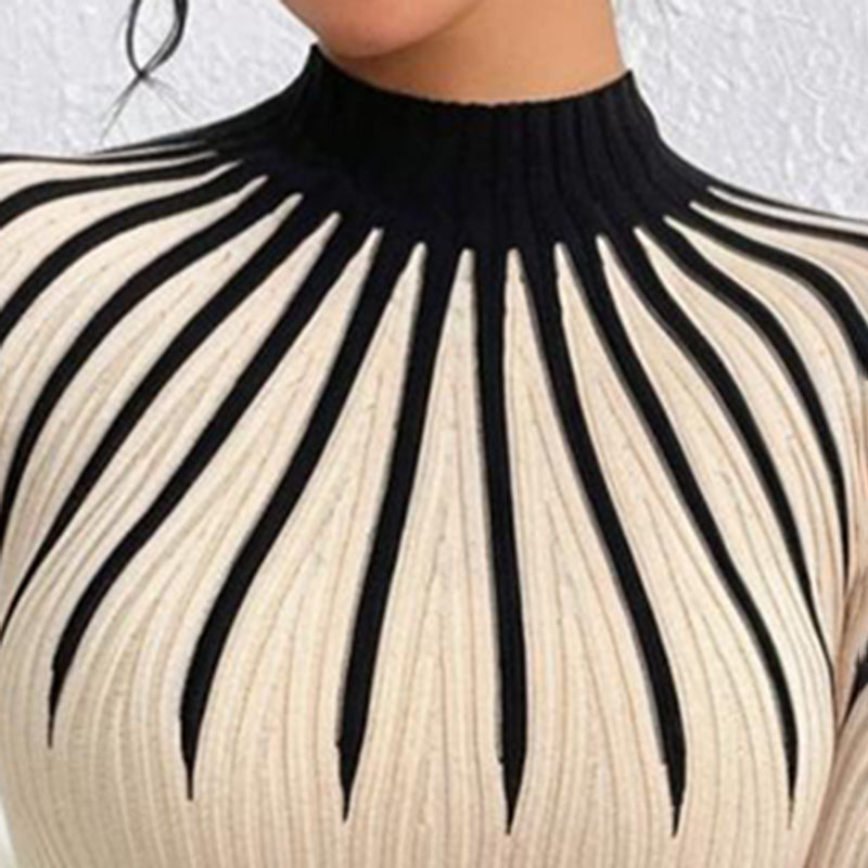 Ribbed Mock-Neck Sweater