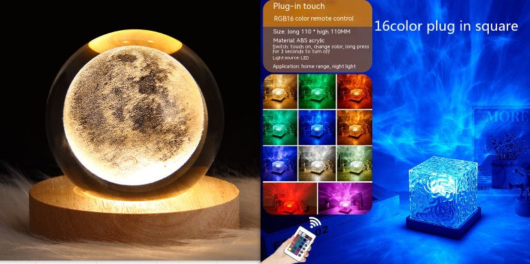 Rotating Water Ripple Night Light