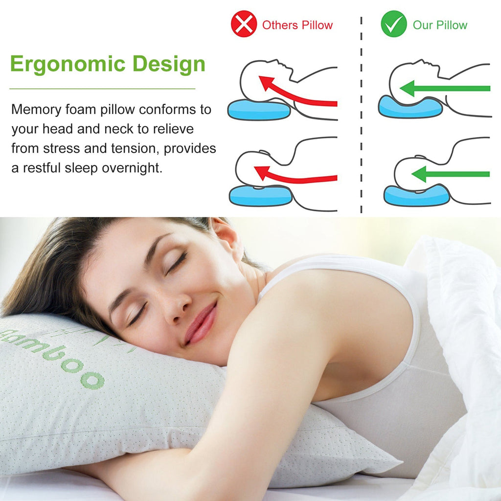 Shredded Memory Foam Pillow with Bamboo Cover