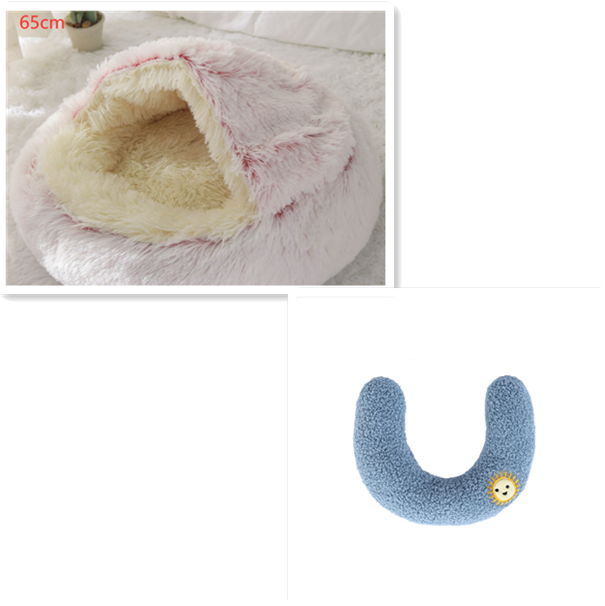 2-in-1 Plush Pet Bed & Cave