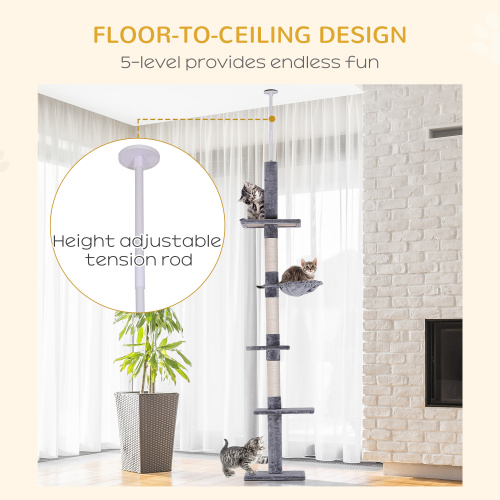 9 ft Floor-to-Ceiling Cat Tree