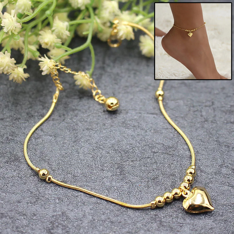 Gothic Heart Beaded Anklet