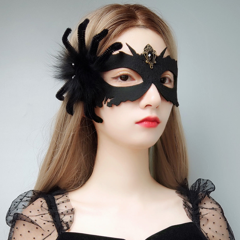 Black Spider Masquerade Mask