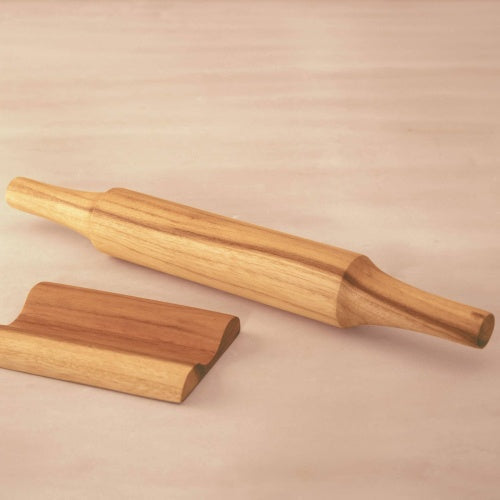Teak Wood Rolling Pin with Stand