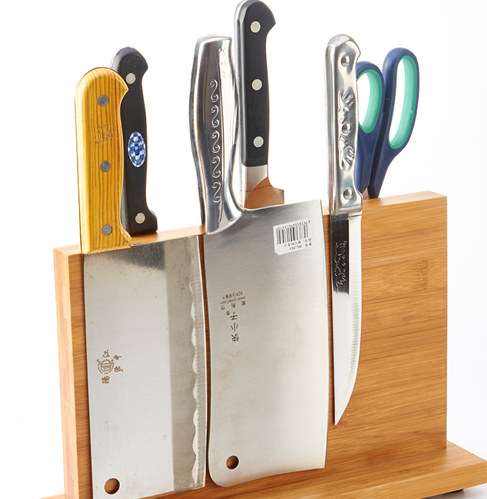 Magnetic Bamboo Knife Block