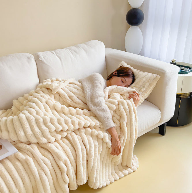 Bubble Faux Fur Throw Blanket
