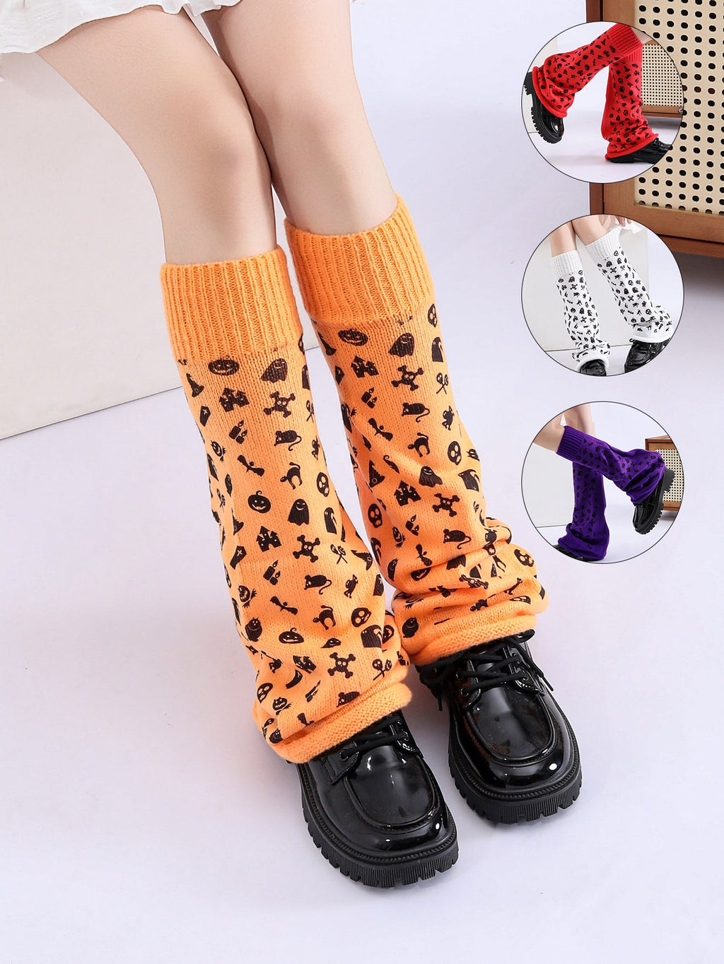 Neon Halloween Leg Warmers