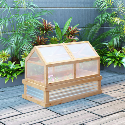 Raised Garden Bed with Mini Greenhouse