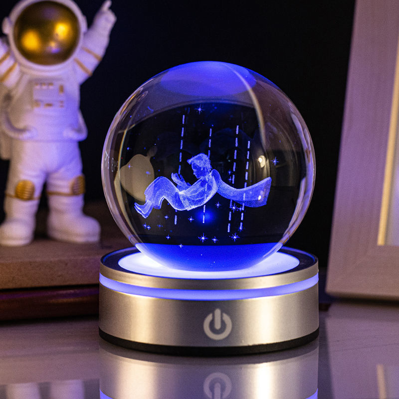 3D Engraved Crystal Ball Night Light