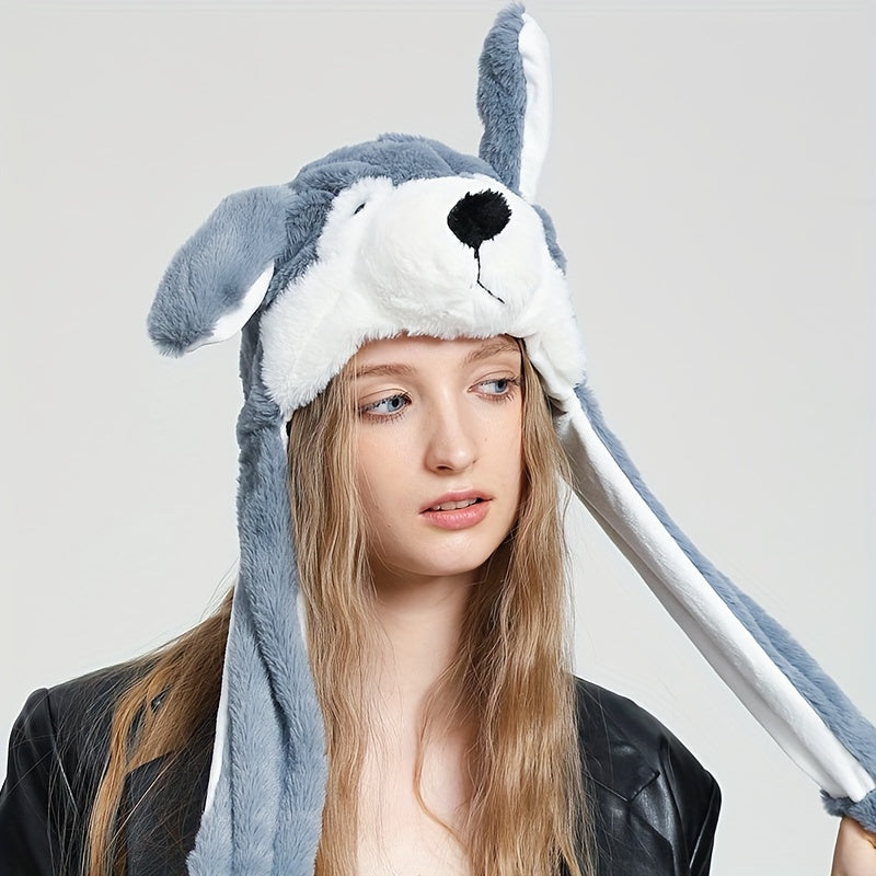 Moving Ear Plush Animal Hat