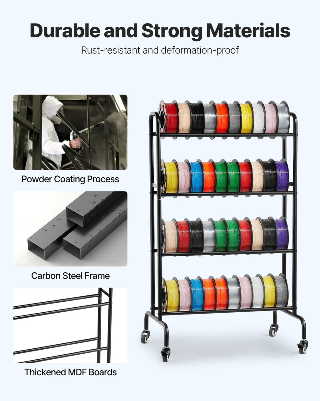 4-Tier Rolling Storage Shelf
