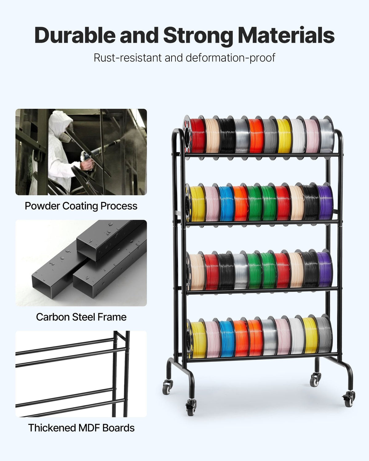 4-Tier Rolling Storage Shelf