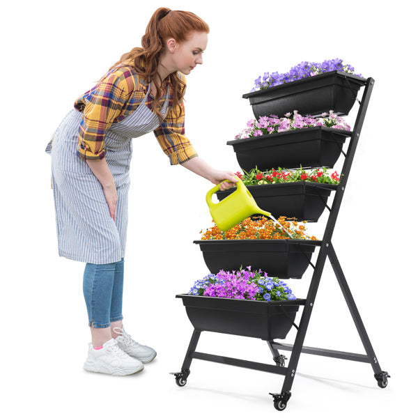 5-Tier Vertical Planter with Wheels