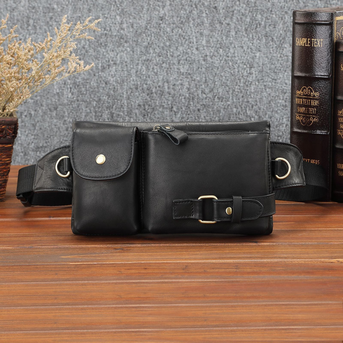 Men's Leather Belt Bag