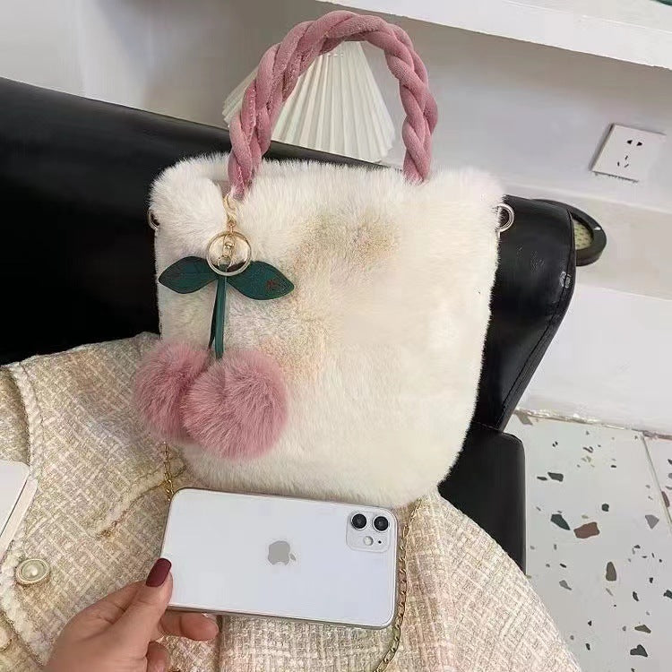 Plush Bucket Tote Bag